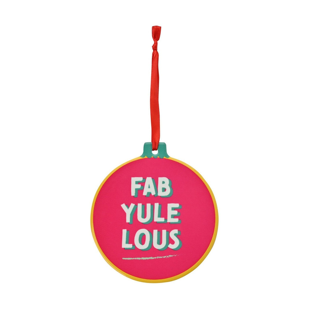 Fab Yule Lous Ceramic Hanging Christmas Tree Decoration - Pink
