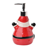 Sitting Santa Glazed Ceramic Soap Dispenser 300ml - Red