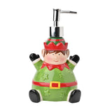 Sitting Elf Ceramic Soap Dispenser with Silver Pump - Green