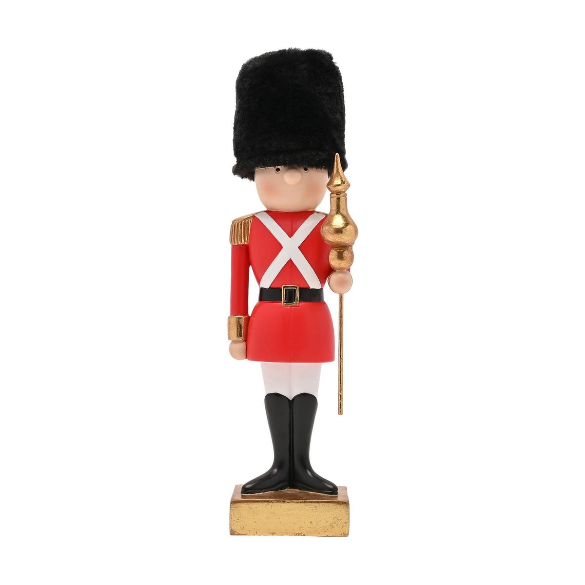 Royal Guard Soldier Figurine with Bearskin Hat 33.5cm - Red