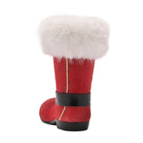 Fur Boot Resin Wine Bottle Holder with Gold Buckle - Red