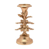 Oak Leaf and Acorn Tree Resin Pillar Candle Holder - Gold