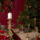 Oak Leaf and Acorn Tree Resin Pillar Candle Holder - Gold