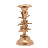 Oak Leaf and Acorn Tree Resin Pillar Candle Holder - Gold