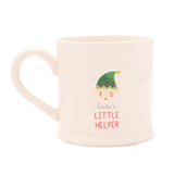Christmas Elf Face Embossed Stoneware Mug - White