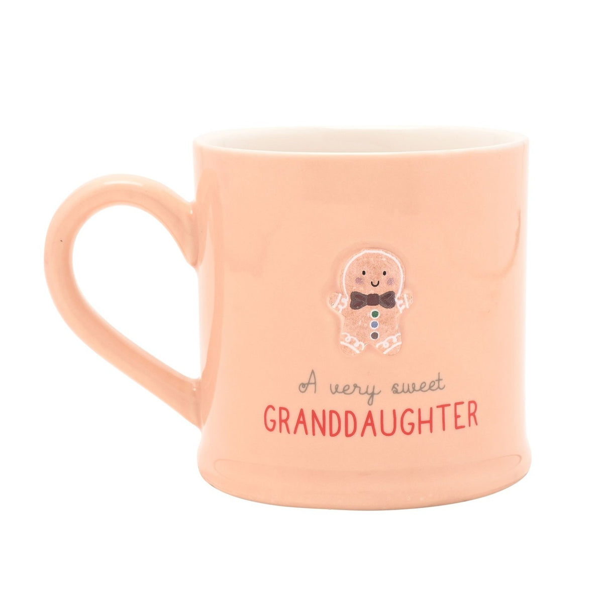 Sweet Granddaughter Christmas Embossed Stoneware Mug - Pink
