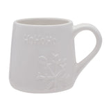 HoHoHo Embossed Snowflake Gloss Ceramic Mug 400ml - White