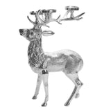 Stag Metal Candelabra with Four Antler Candle Cups - Silver