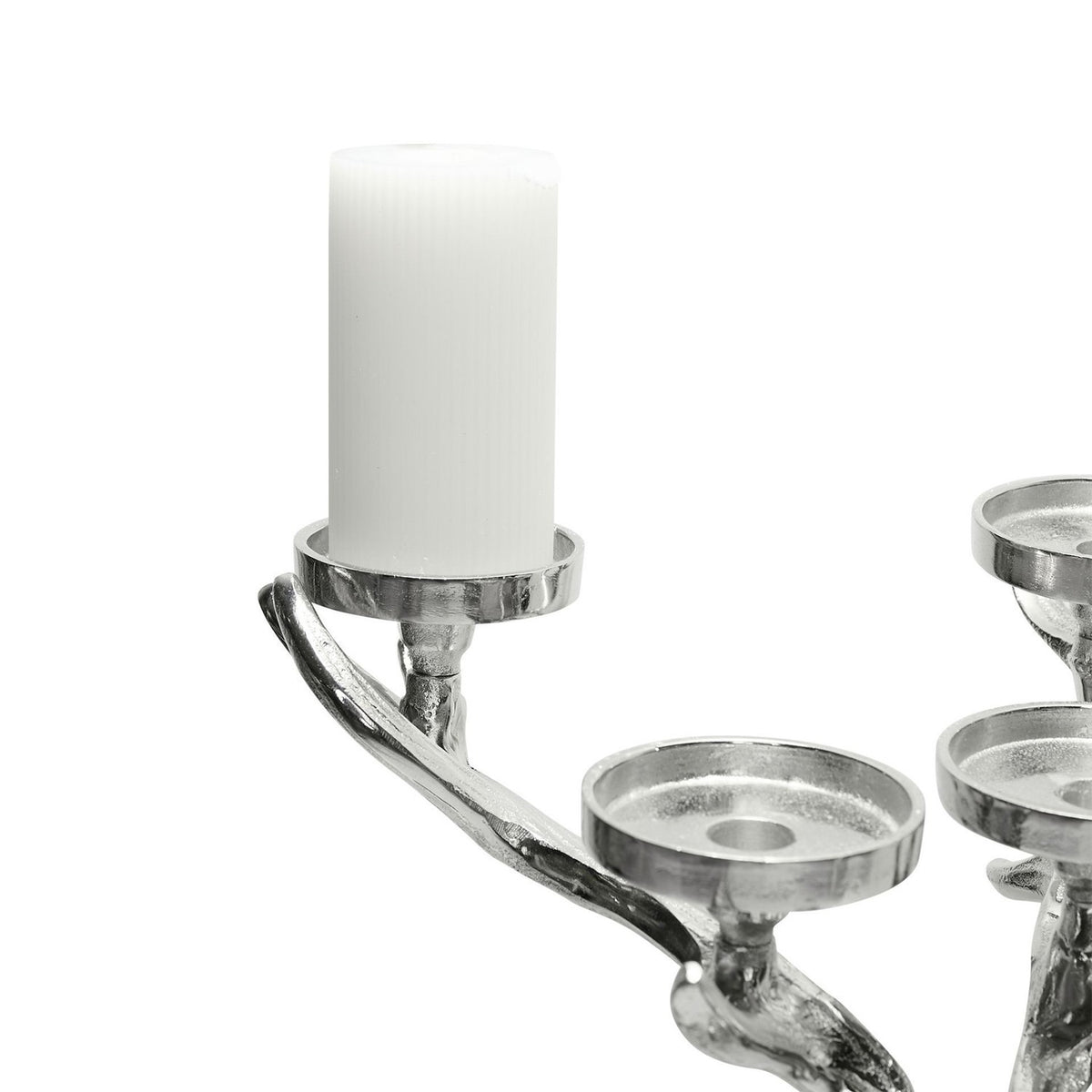 Stag Metal Candelabra with Four Antler Candle Cups - Silver