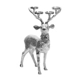 Stag Metal Candelabra with Four Antler Candle Cups - Silver