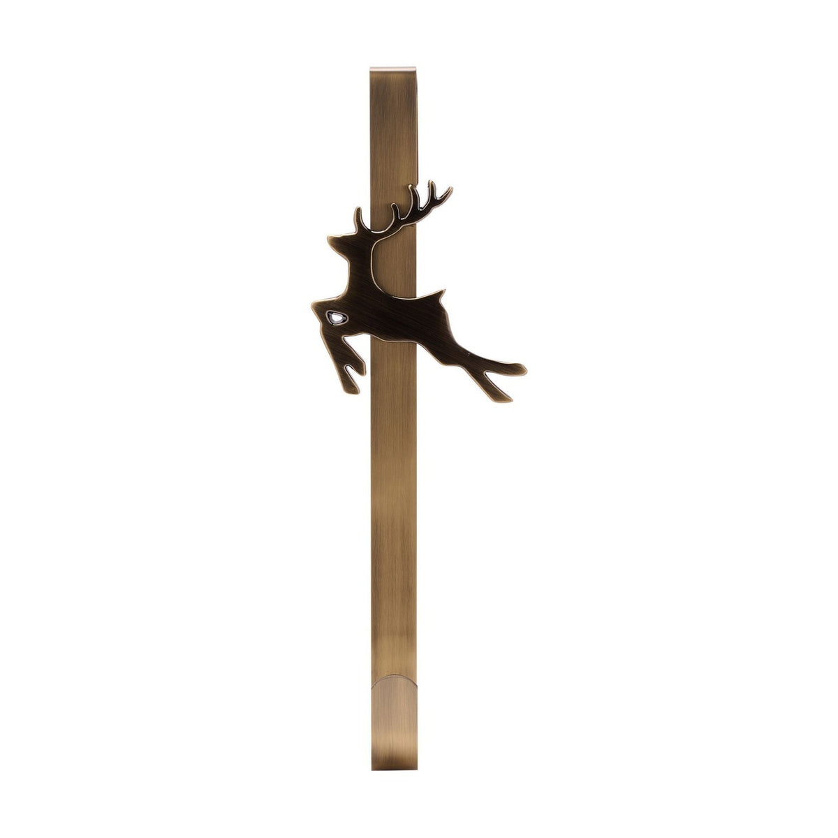 Leaping Stag Christmas Over Door Wreath Hanger - Gold
