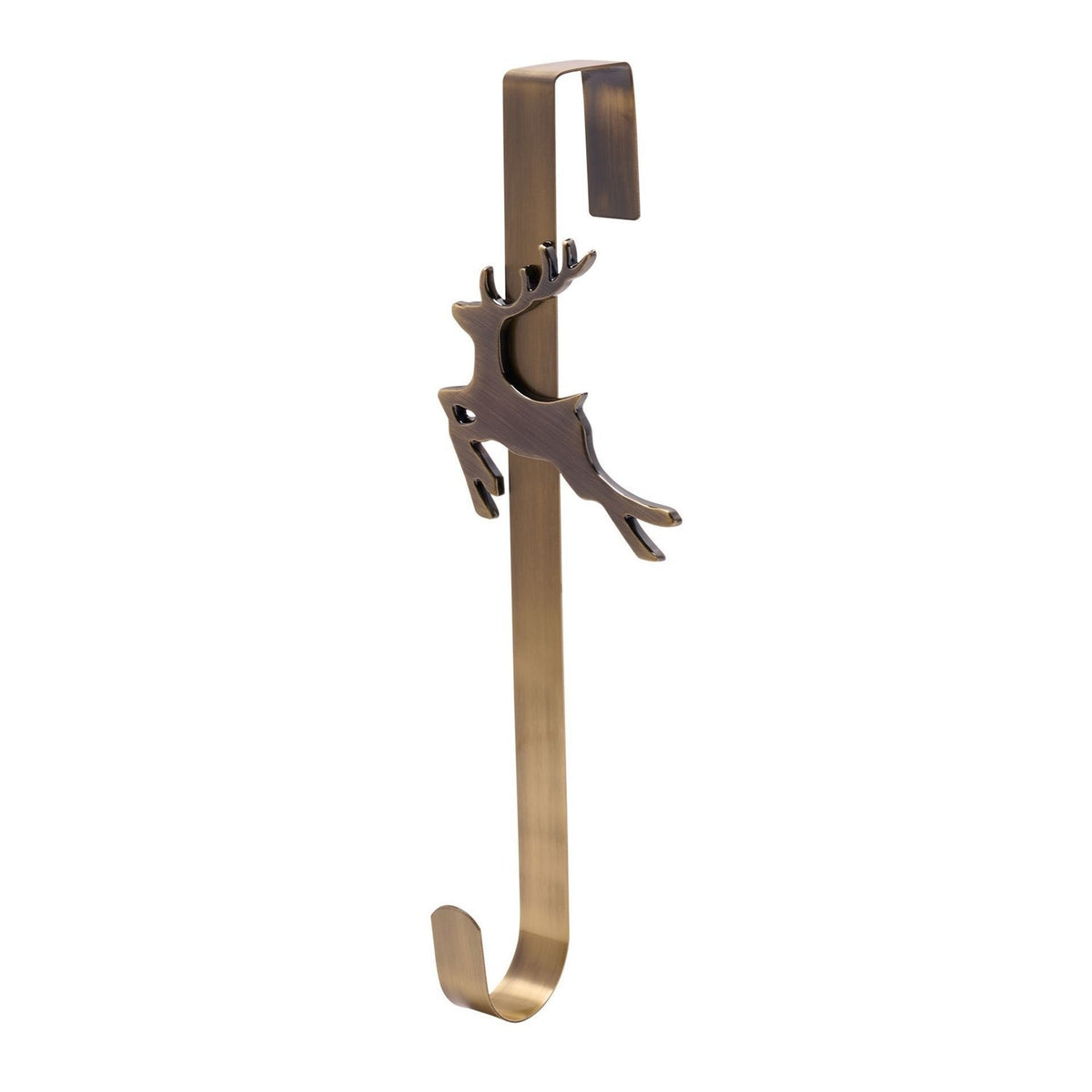 Leaping Stag Christmas Over Door Wreath Hanger - Gold