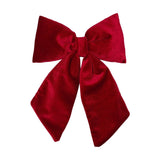 Velvet Bow Hanging Christmas Tree Decoration with Clip - Red
