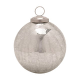 Shiny Round Glass Hanging Christmas Tree Decoration - Silver
