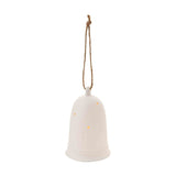 Hanging LED Ceramic Bell Christmas Tree Decoration - White