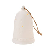Hanging LED Ceramic Bell Christmas Tree Decoration - White