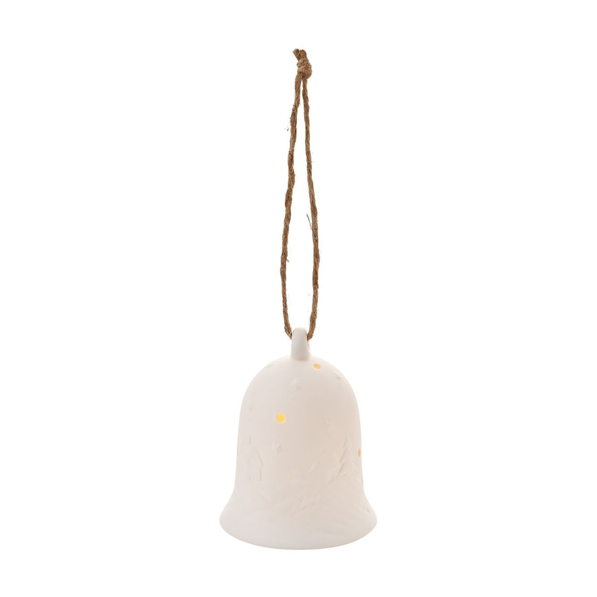 LED Handbell Matt Ceramic Christmas Tree Decoration - White