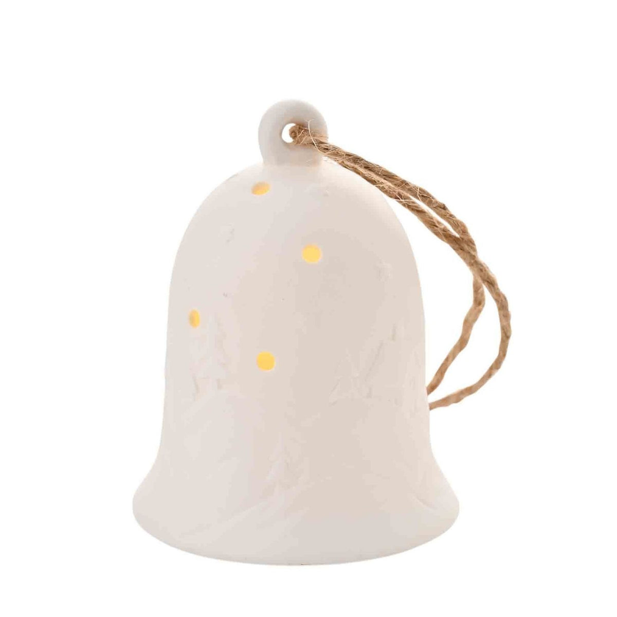 LED Handbell Matt Ceramic Christmas Tree Decoration - White