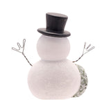 Joyful Top Hat Snowman Christmas Tree Decoration - White