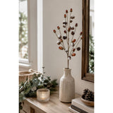 Frosted Acorn & Pinecone Branch Christmas Decoration - Brown