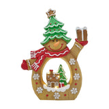Gingerbread Scene Snowman LED Light-Up Decoration 38cm - Brown