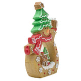 Gingerbread Scene Snowman LED Light-Up Decoration 38cm - Brown