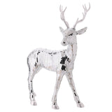 Disco Tiled Standing Reindeer Glass Christmas Decoration - Silver