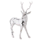 Disco Tiled Standing Reindeer Glass Christmas Decoration - Silver