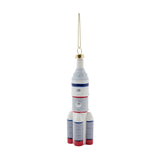 Rocket Hanging Plastic Christmas Tree Decoration - Grey & White