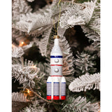Rocket Hanging Plastic Christmas Tree Decoration - Grey & White