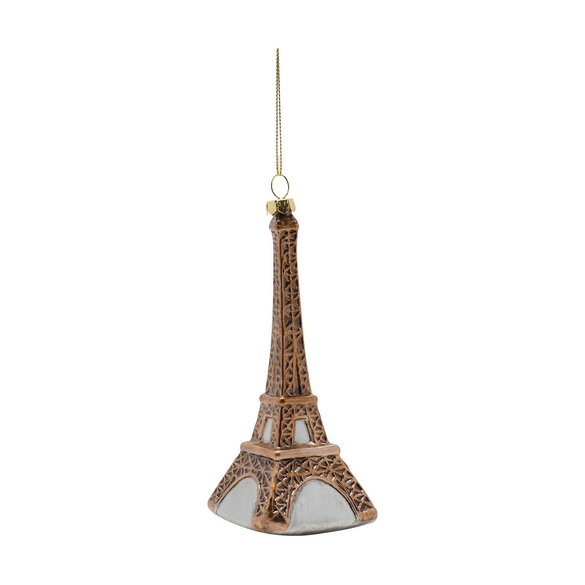 Eiffel Tower Hanging Metal Christmas Tree Decoration - Bronze