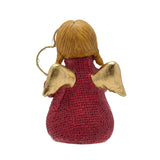 Angel with LED Heart Plastic Light-Up Decoration 10cm - Red