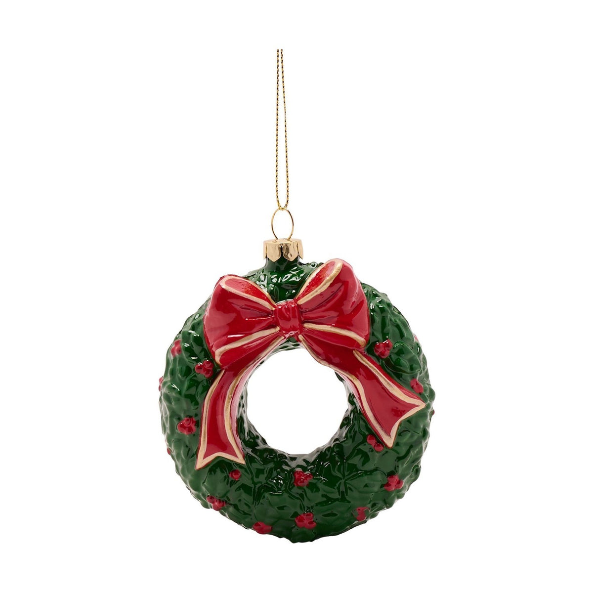 3D Wreath Hanging Plastic Christmas Tree Decoration - Green