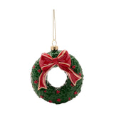 3D Wreath Hanging Plastic Christmas Tree Decoration - Green