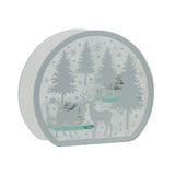 Winter Scene Glass Double Tealight Candle Holder - Silver