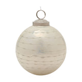 Champagne Dash Round Glass Christmas Tree Ornament - Silver