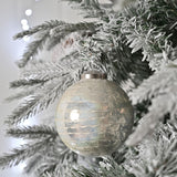 Champagne Dash Round Glass Christmas Tree Ornament - Silver