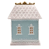 House Christmas Tree Decoration with Pink Roof 15cm - Blue