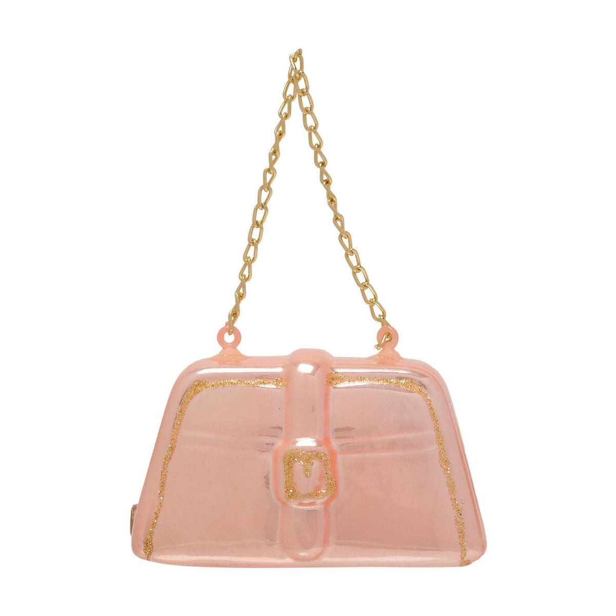 Handbag Glass Christmas Tree Decoration with Chain - Pink