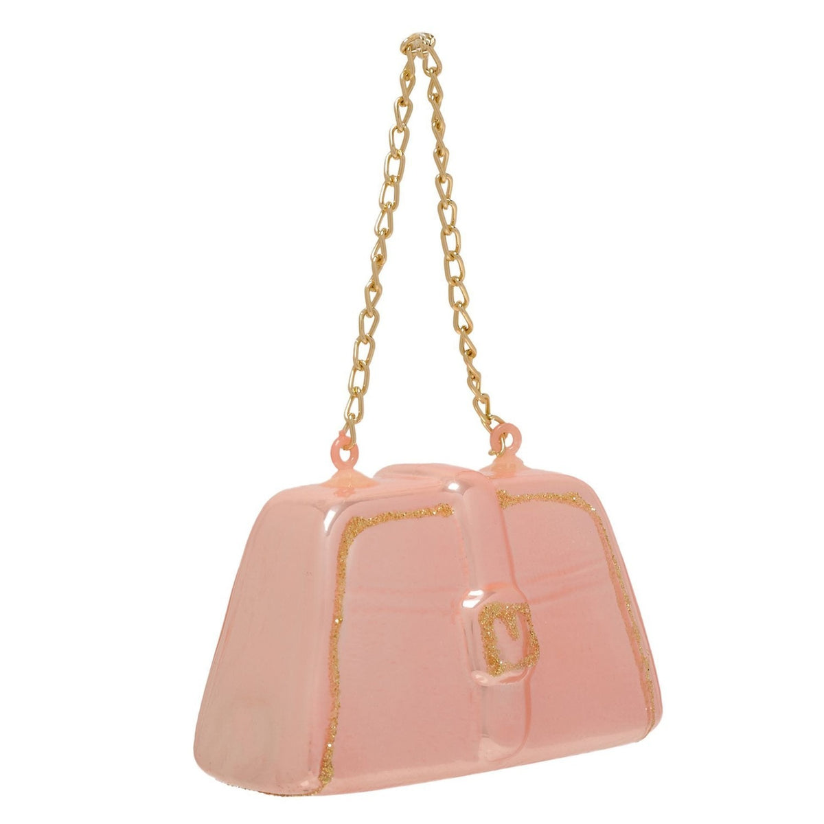 Handbag Glass Christmas Tree Decoration with Chain - Pink