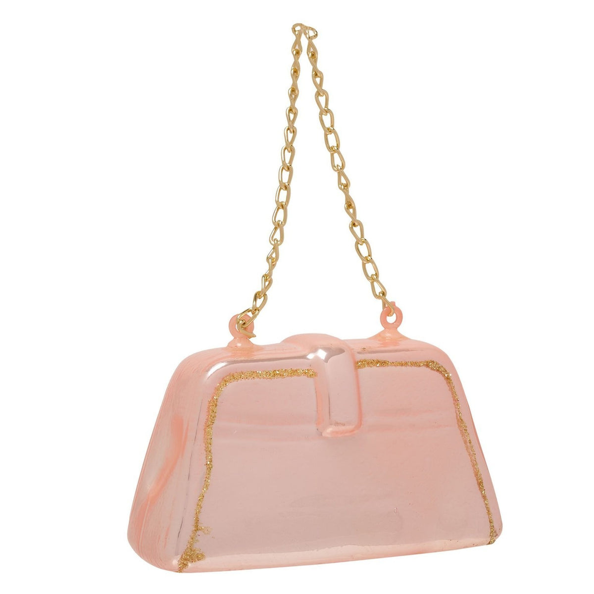 Handbag Glass Christmas Tree Decoration with Chain - Pink