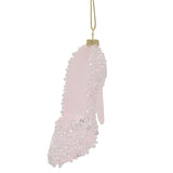 Beaded High Heel Shoe Glass Christmas Tree Decoration - Pink