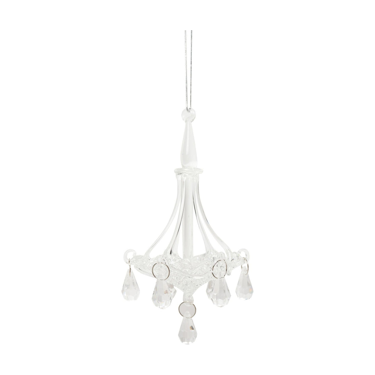 Chandelier Hanging Glass Christmas Tree Decoration - Clear
