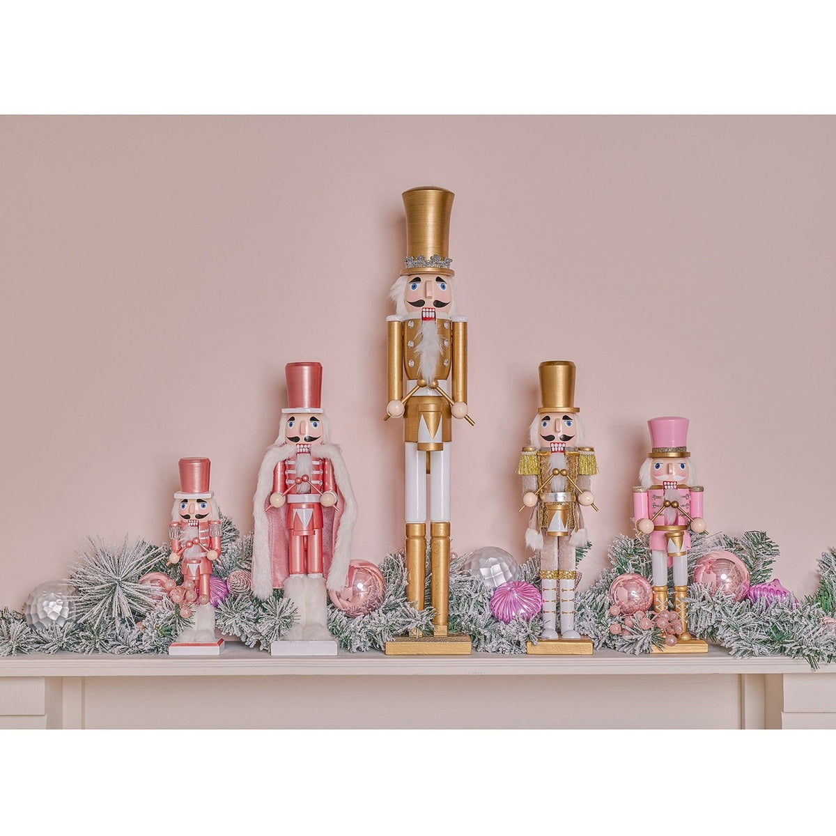 Drummer Nutcracker Christmas Wooden Figurine 60cm - Gold