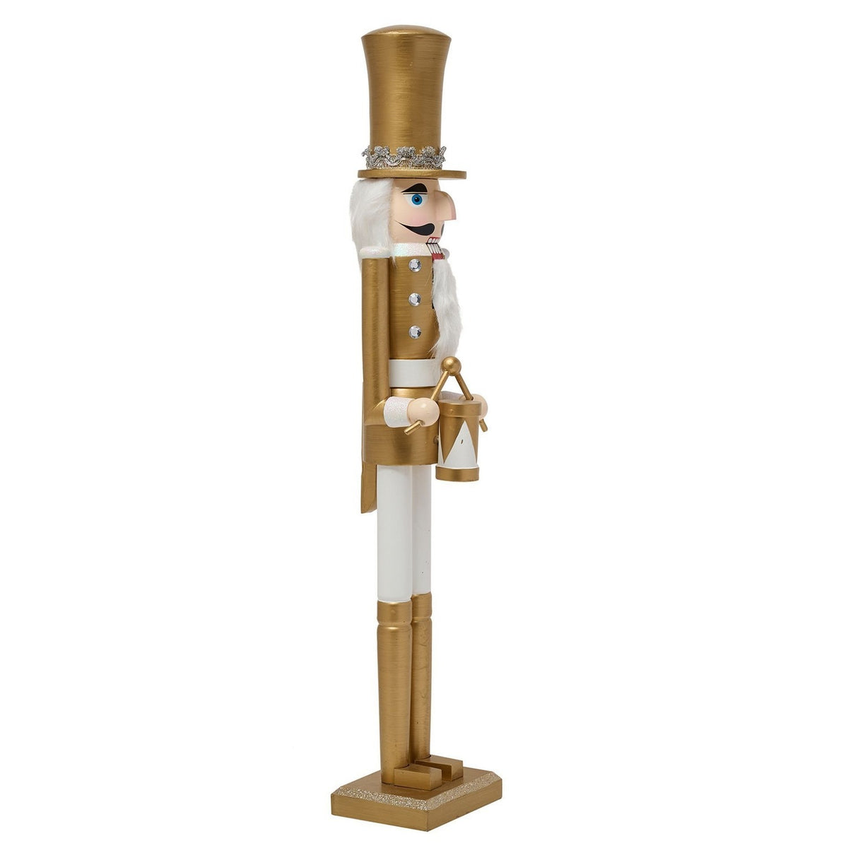 Drummer Nutcracker Christmas Wooden Figurine 60cm - Gold