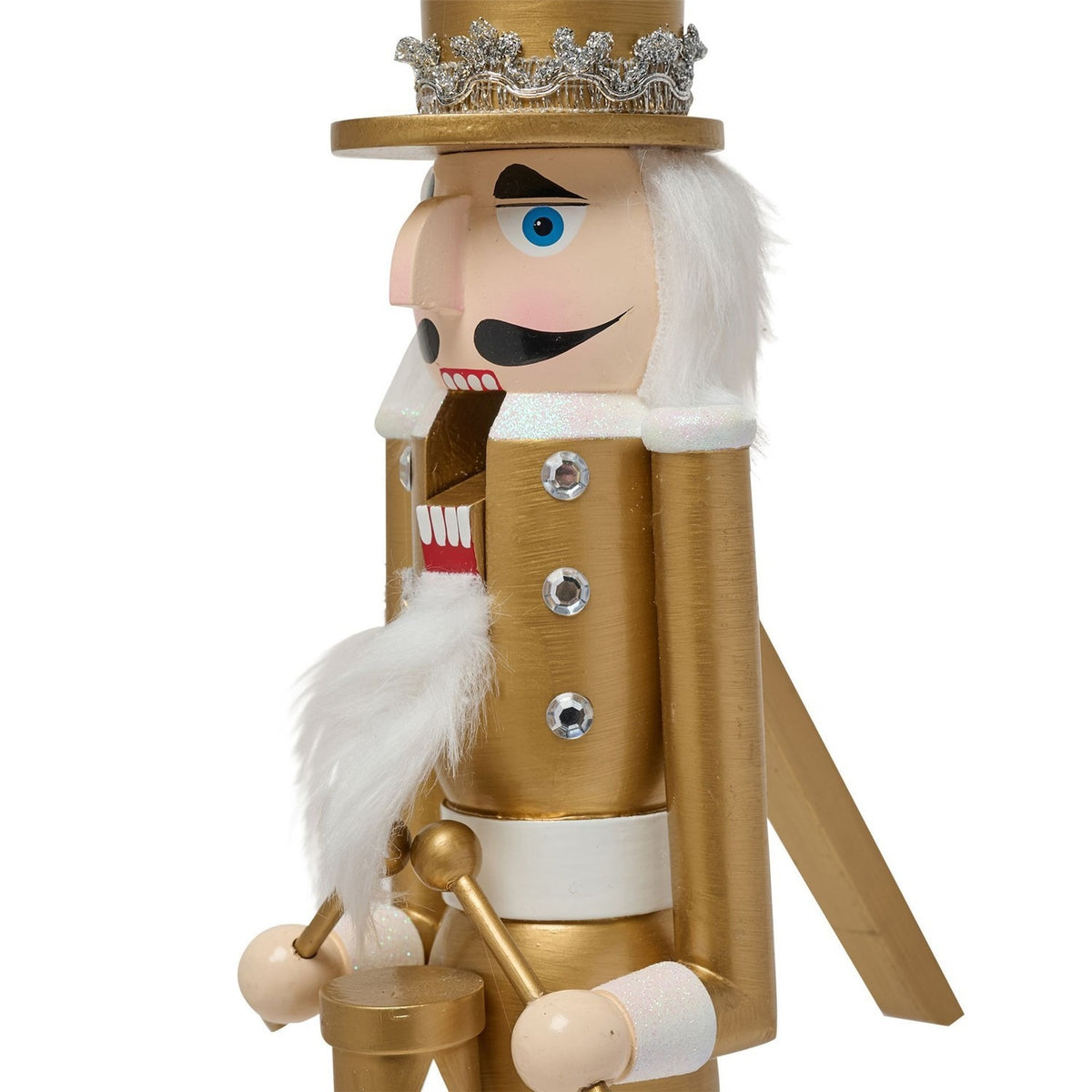 Drummer Nutcracker Christmas Wooden Figurine 60cm - Gold