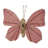 Velvet Butterfly Christmas Tree Decoration with Clip - Pink