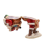 Father Christmas with Gifts Hinged Trinket Box - Red & White