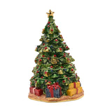 Regal Christmas Tree and Presents Trinket Box - Green & Red