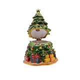 Regal Christmas Tree and Presents Trinket Box - Green & Red